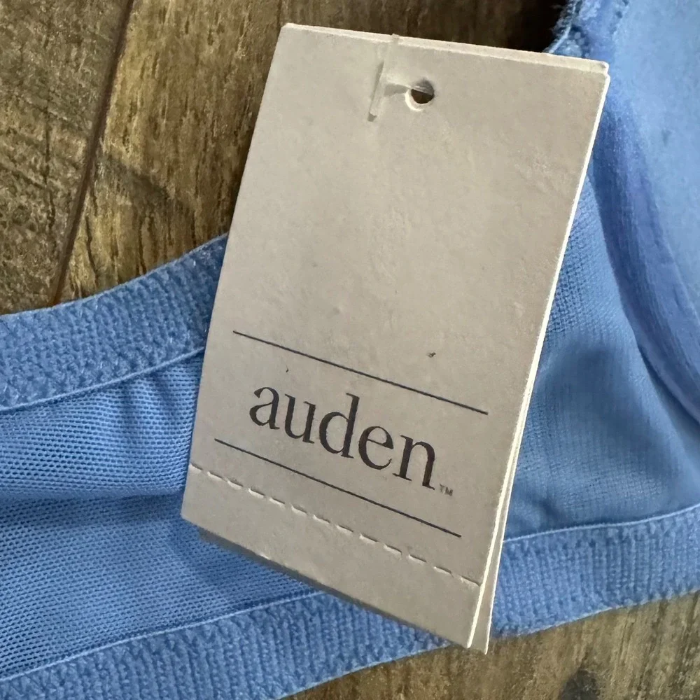 Auden Blue Lace Plunge Coverage Push-Up Bra 38D New Underwire Coquette - Picture 7 of 10